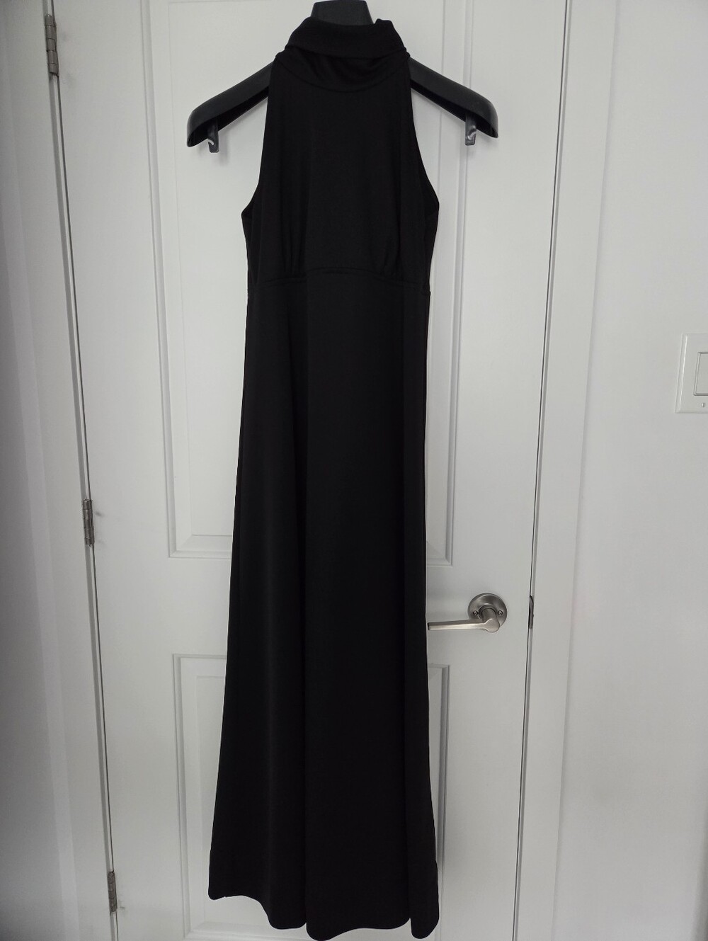 Classic Black Halter Maxi Dress - Timeless Evening Wear - Size 14